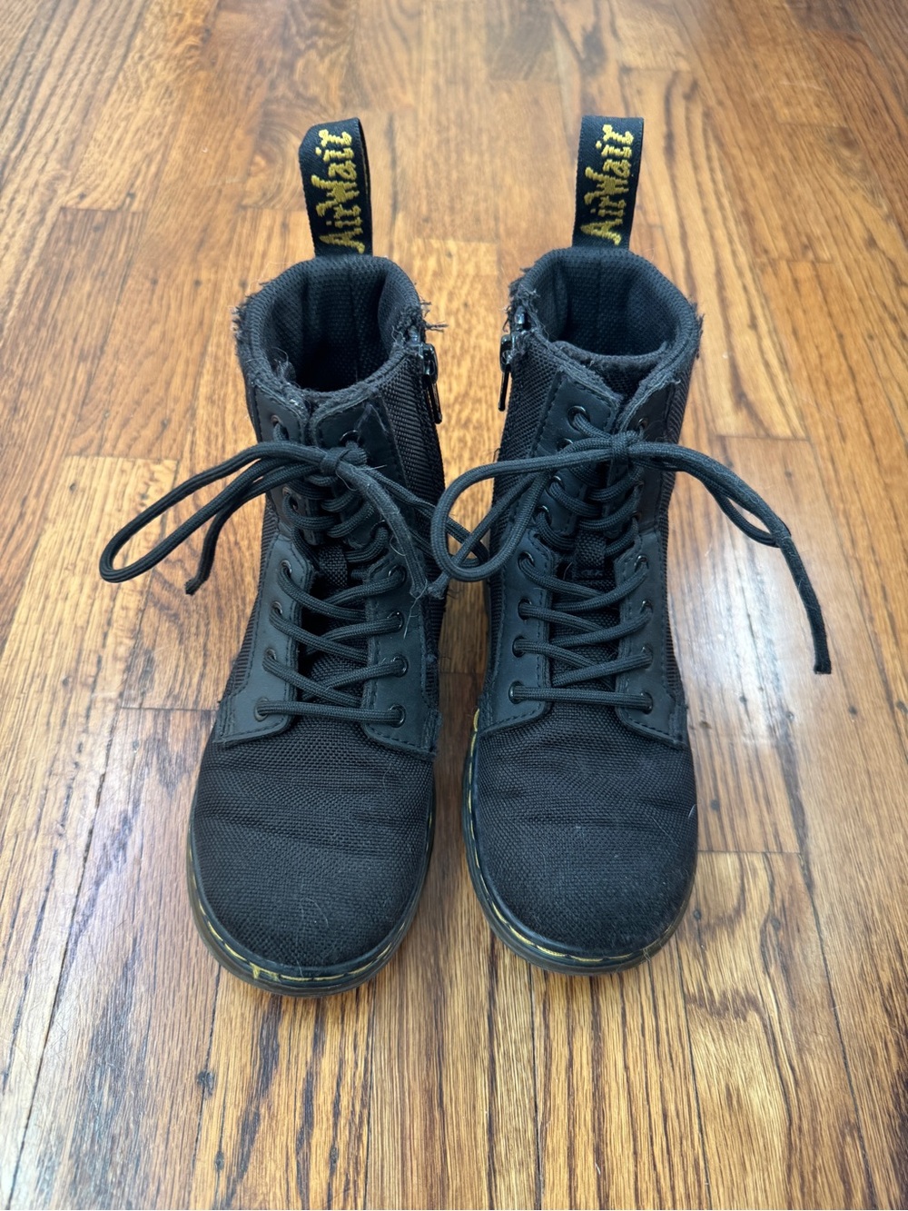 Dr. Martens Kids Black Lace-Up and Zip Combat Boots Size 1